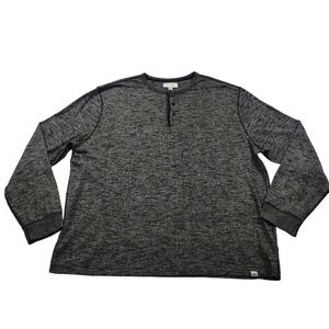 Free Assembly Mens Black Heathered Long Sleeve Henley Shirt Size XXL